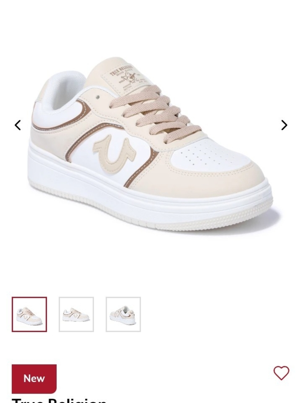 True Religion Women's Beige & White Low-Top Sneakers